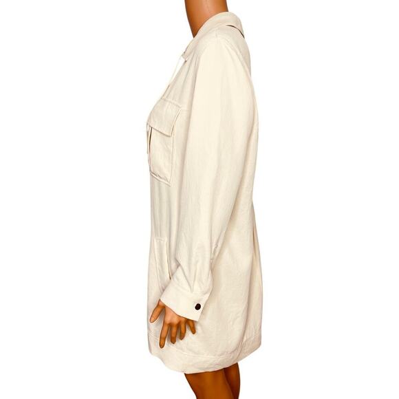 REISS women’s Lia Twin Pocket Overhead Dress size 6 Cream Resort wear - Picture 2 of 9